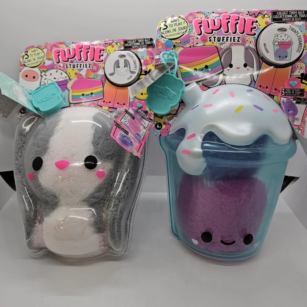 Lot of 2 Fluffie Stuffiez Plush – Bunny‎ & Cupcake – Sealed NEW MGA Collectibles
